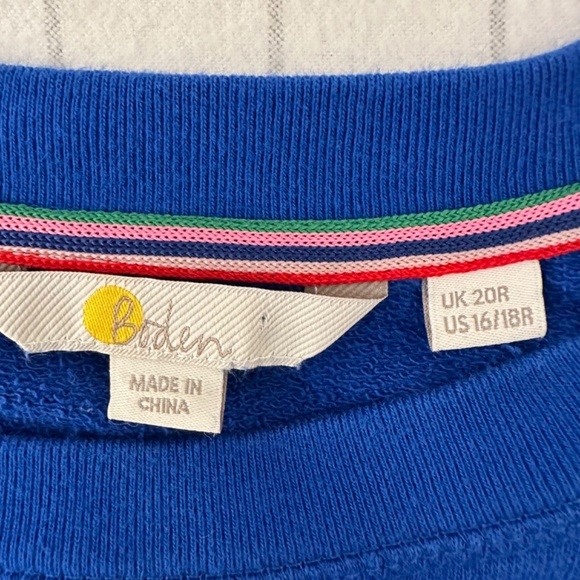 Boden Sweatshirt Mini Dress Womens Size 16/18R Long Sleeves Crew Neck TINY FLAW - Picture 3 of 16